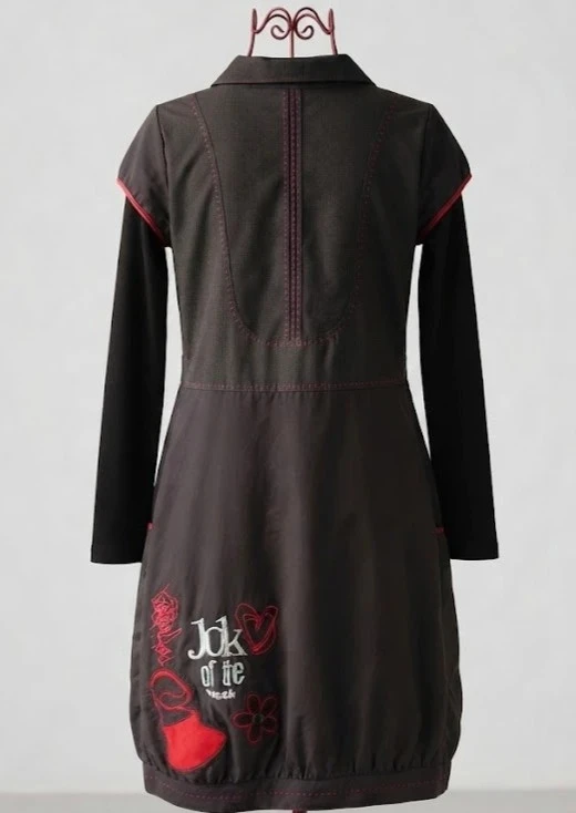 Robe originale Miss Sidecar streetwear/rock – Noir & Rouge – Taille L – photo 2